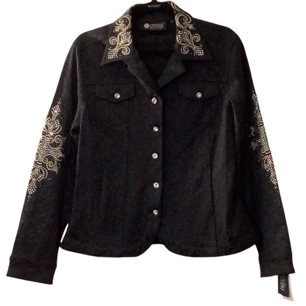 Christine Alexander Black Rhinestone Jacket